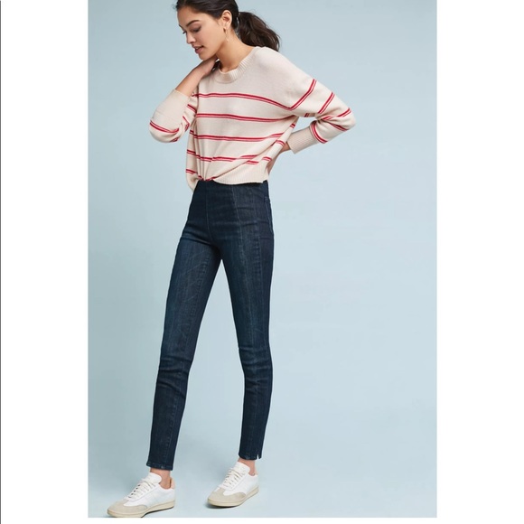 EUC Anthropologie Pilcro Skinny Jeans 25 Dark Blue High Rise WORN ONCE - Picture 8 of 9